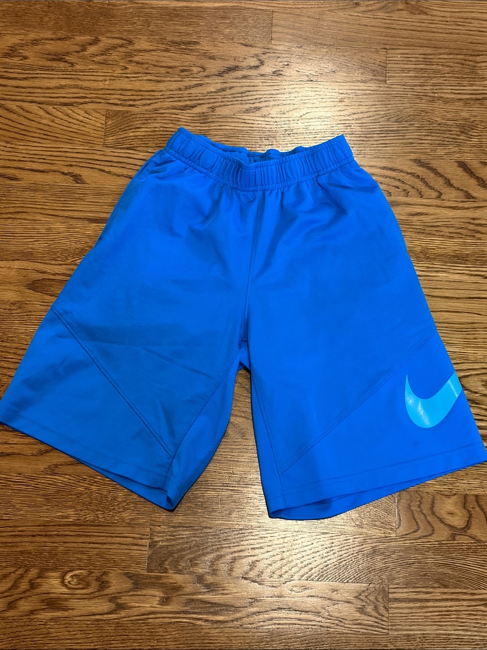 Nike Bright Blue Boys' Athletic Shorts with Teal Swoosh